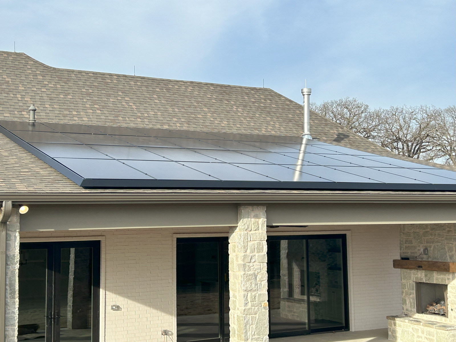 Skirted solar array on home in Denton Tx